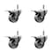 Service Caster Semi Steel Swvl Grip Ring Caster Set 4 w/3'' Wheel&7/16'' Stem-4 Swvl w/TTL BRK, 4PK SCC-GRTTL20S314-SSS-716138-4 - alternate 1